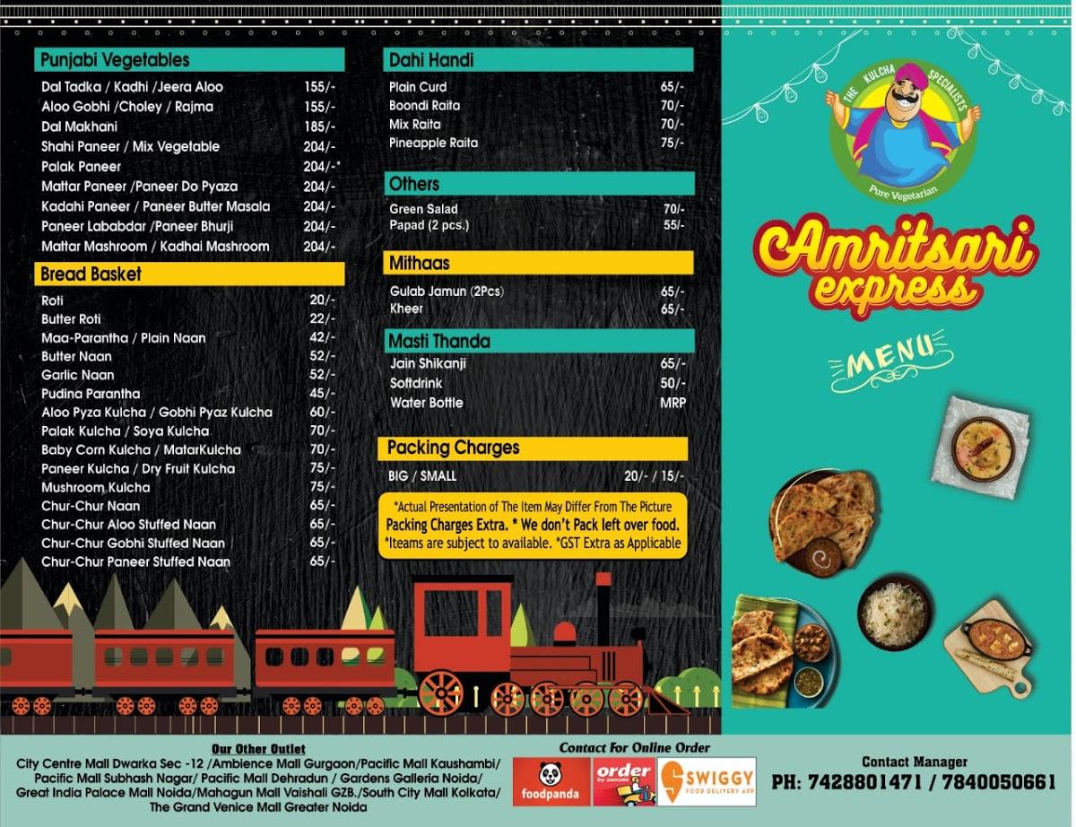 Menu at Amritsari Express, Greater Noida, The Grand Venice Mall