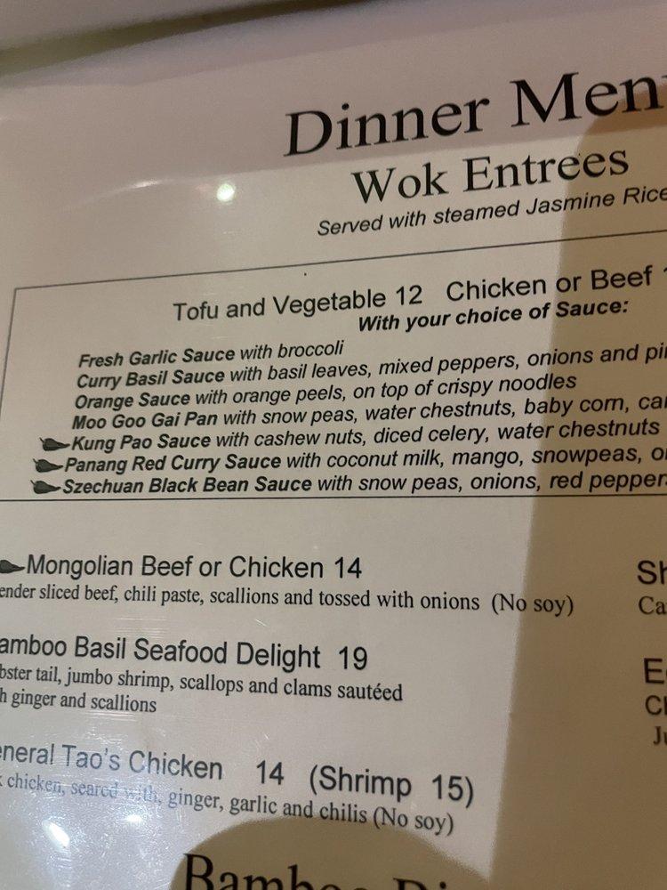 Menu at Bamboo Bistro restaurant, Lady Lake, 700 US441