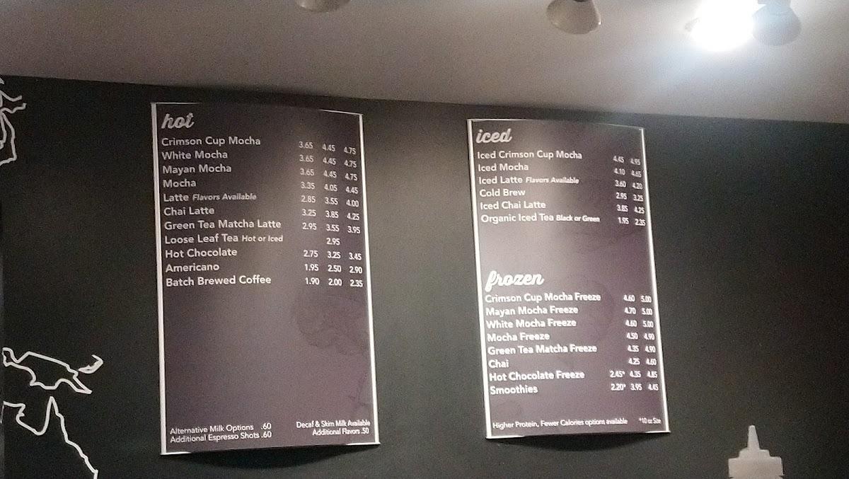 Menu at Crimson Cup Coffee Shop Tallmadge cafe, Tallmadge