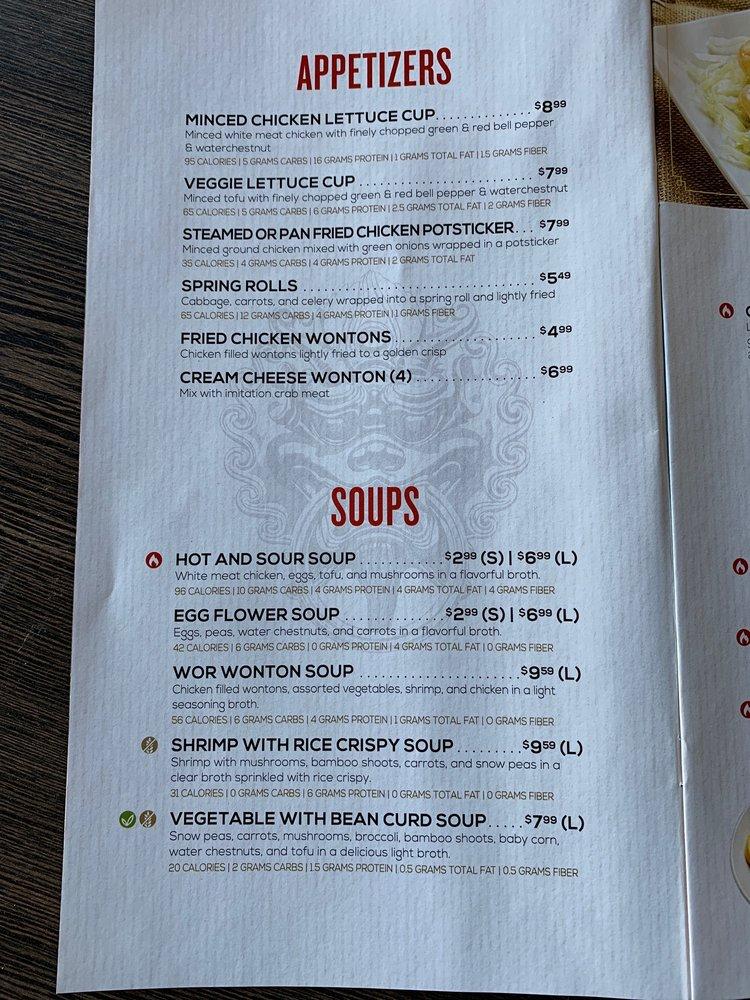 Menu at Fortune Cookies Chinese Bistro restaurant, Laguna Woods