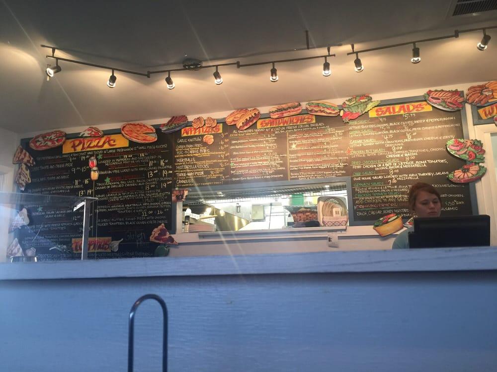 Menu at Pepperoni Grill at the Beach pizzeria, Oak Island