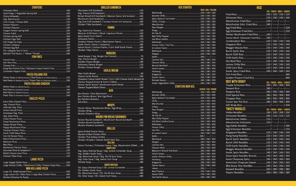 Relish Temptation menu