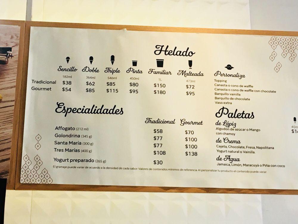 Carta del café 2060 Santa Clara Galerías Hipodromo, Tijuana, Blvd. Agua Caliente 160