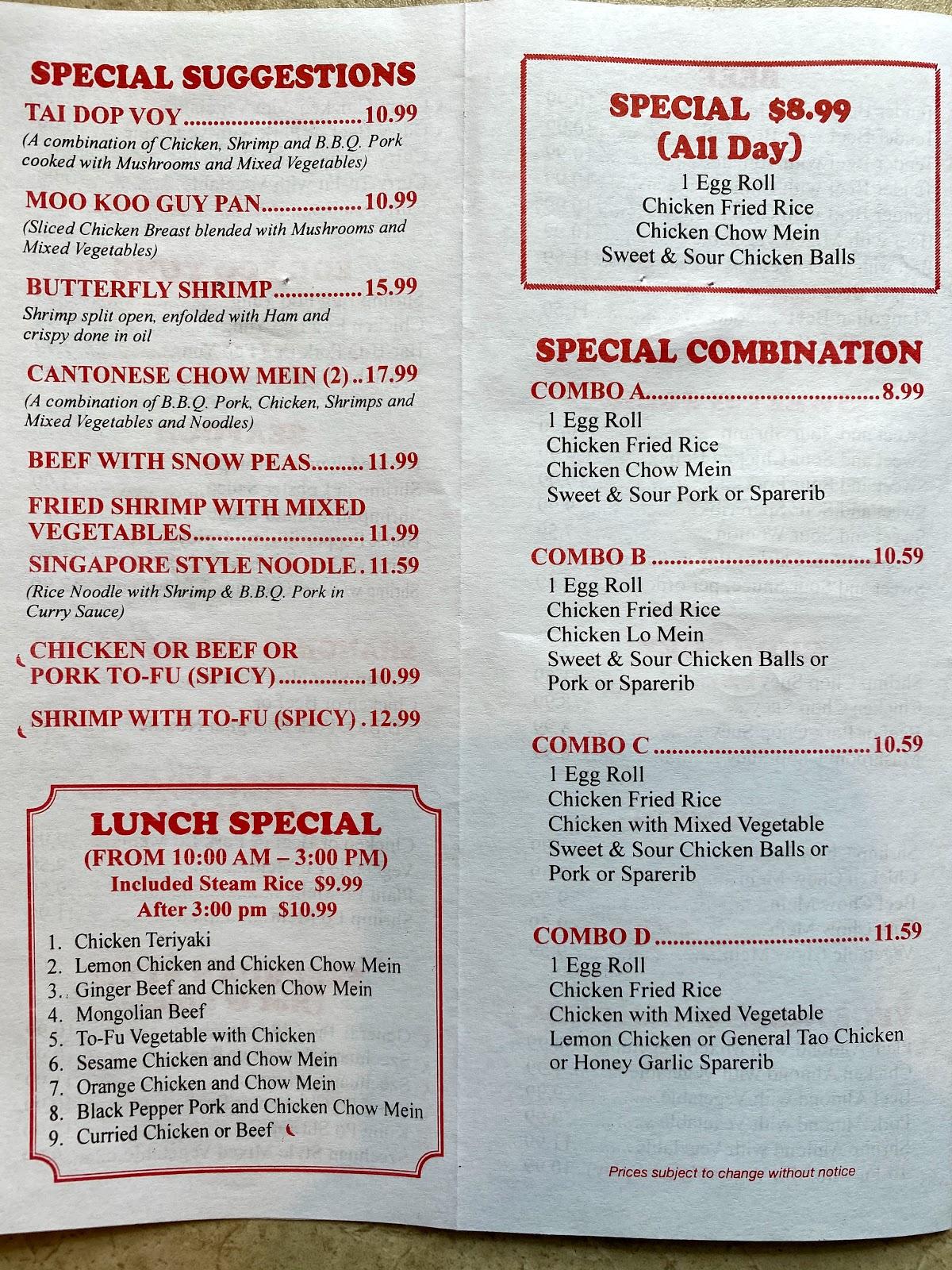 Menu at Black & White Restaurant & Soda Bar, Fergus