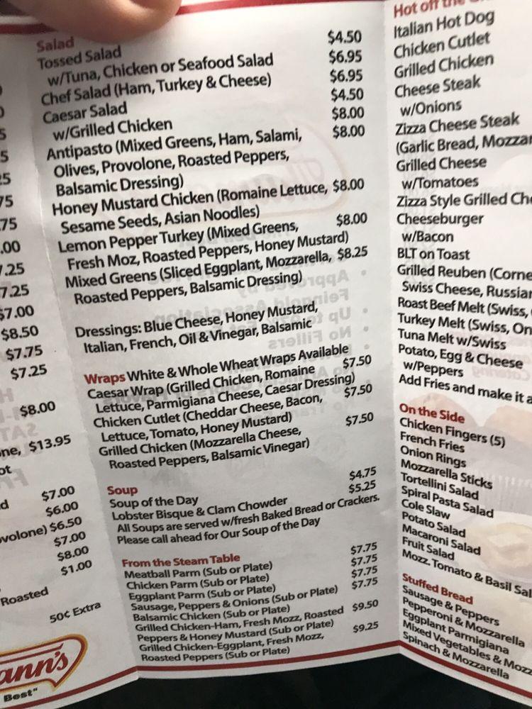 Menu at Zizza Bakery Deli, Florham Park
