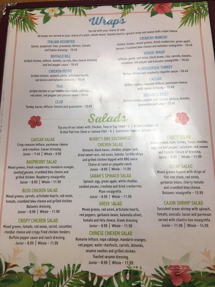 Menu at Creative Cafe, Casa Grande