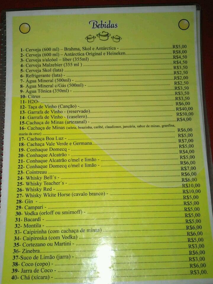 Bar e Restaurante do Camilo cardápio
