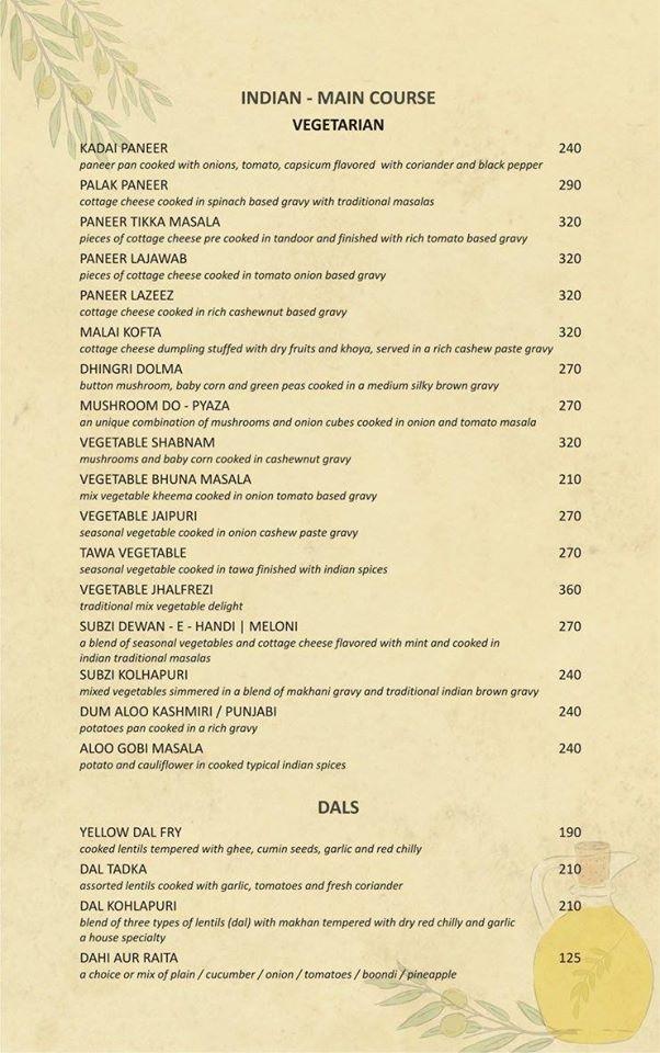 Zytun The Restaurant . menu