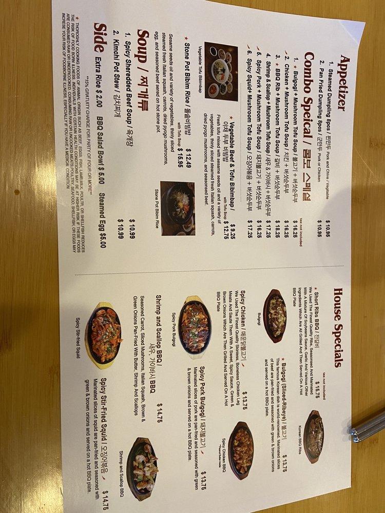 Menu at Tofu Hut BBQ, Las Vegas, W Spring Mountain Rd