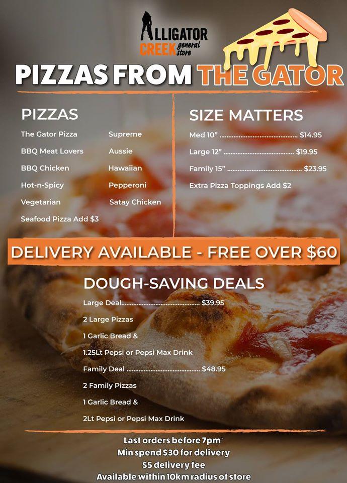 Menu at Alligator Creek General Store, Alligator Creek