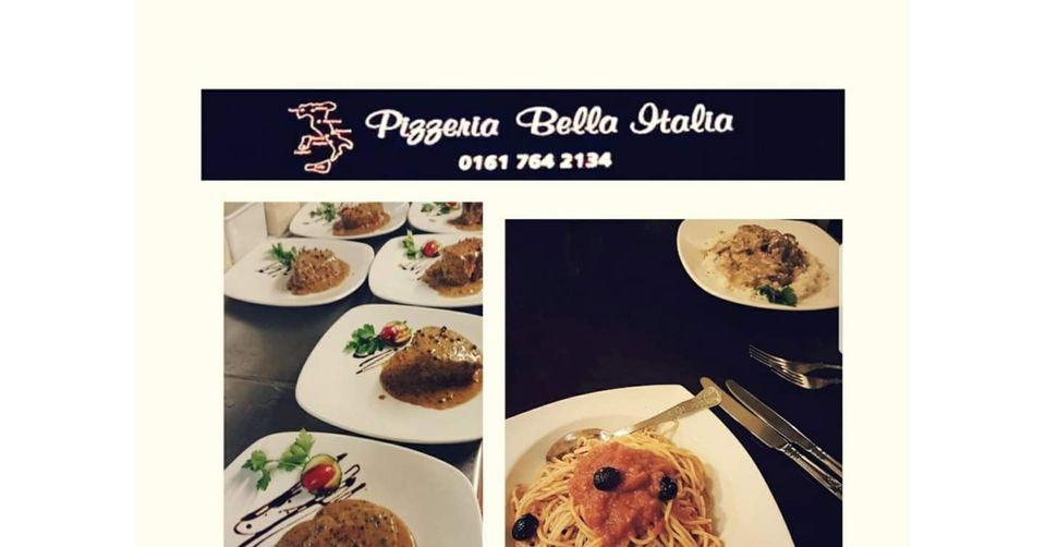Menu at Pizzeria Bella Italia, Bury