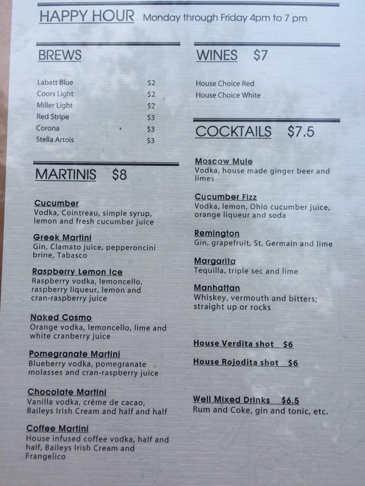 Menu at The Fairmount Cocktail Bar, Cleveland Heights, Fairmount Blvd