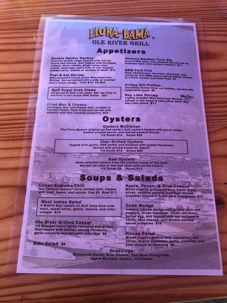 flora bama yacht club lunch menu