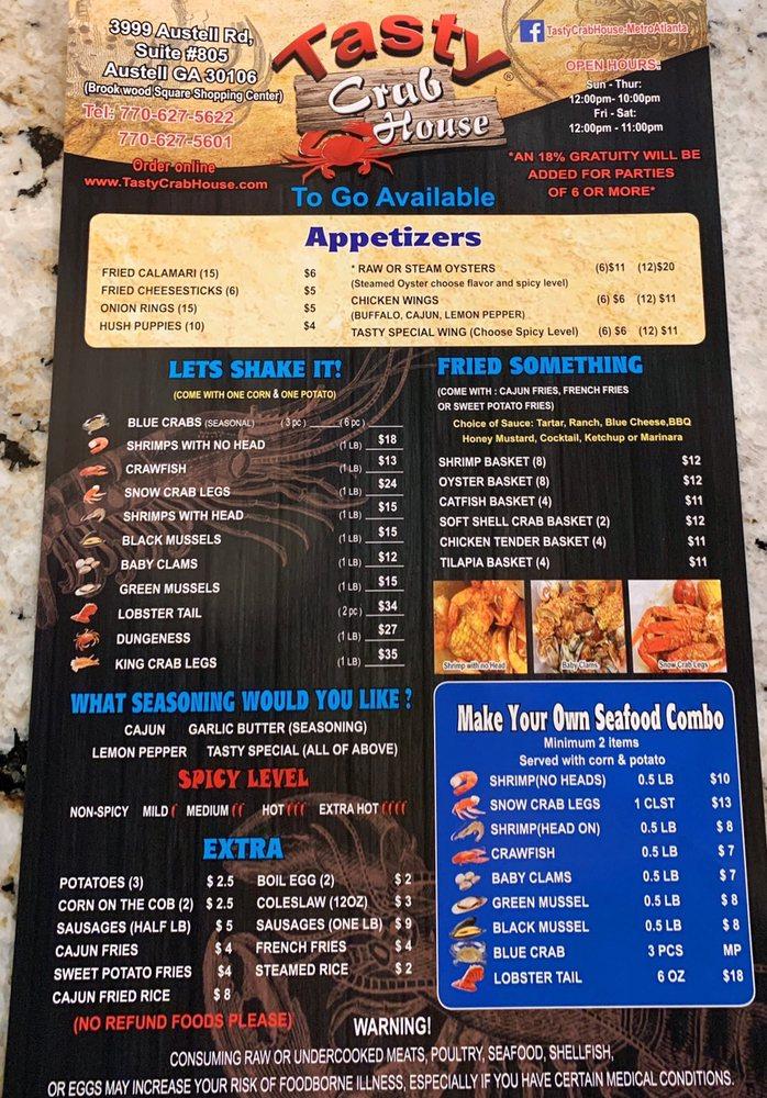 Menu at Tasty Crab House restaurant, Austell, Austell Rd Ste 805