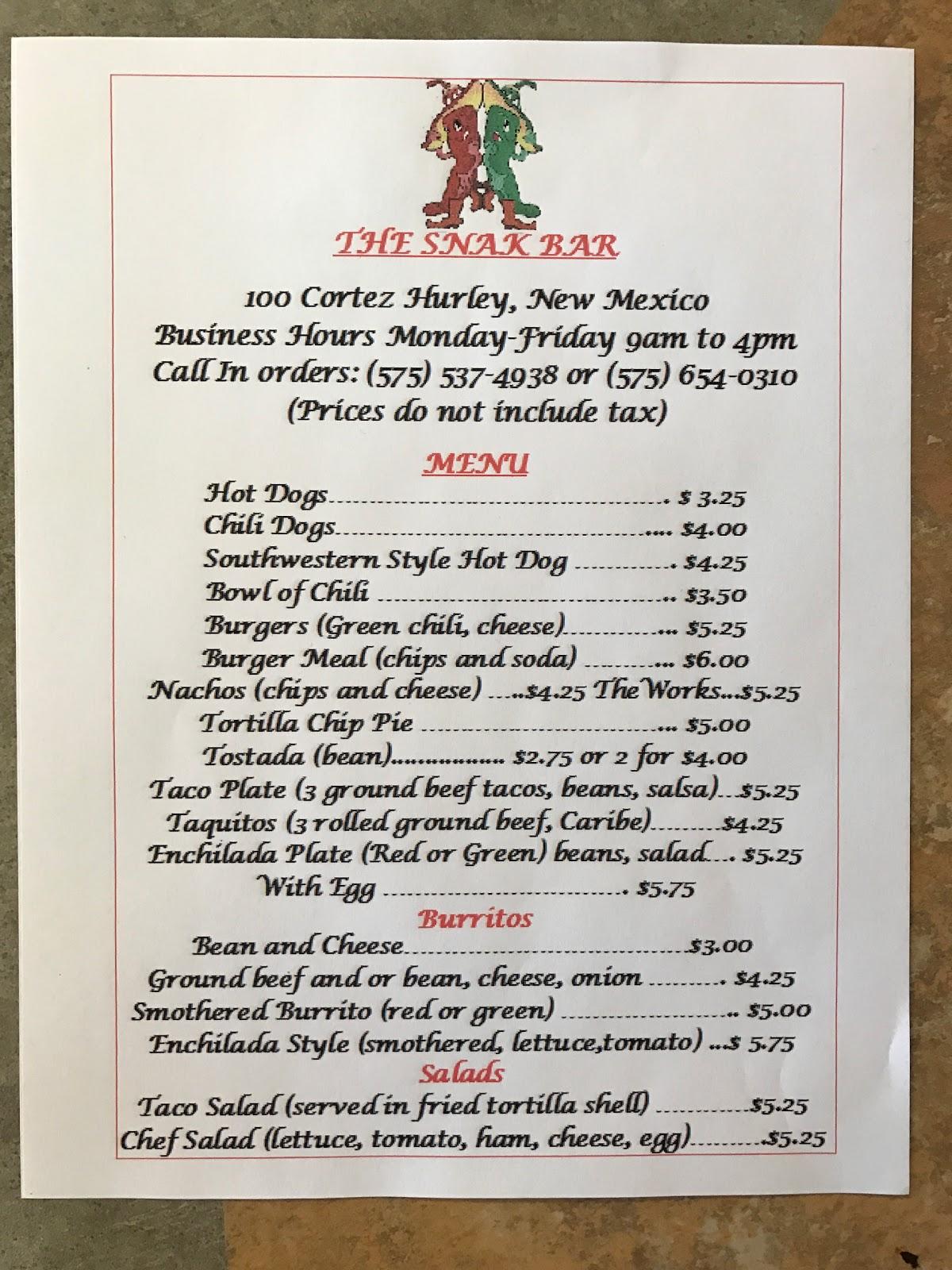 Menu at The Patio Restaurant, Hurley