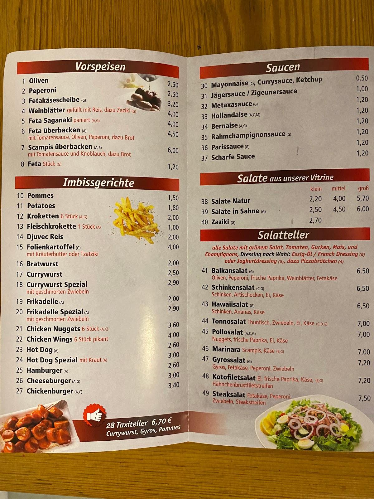 Speisekarte von Jonas Grill restaurant, Iserlohn