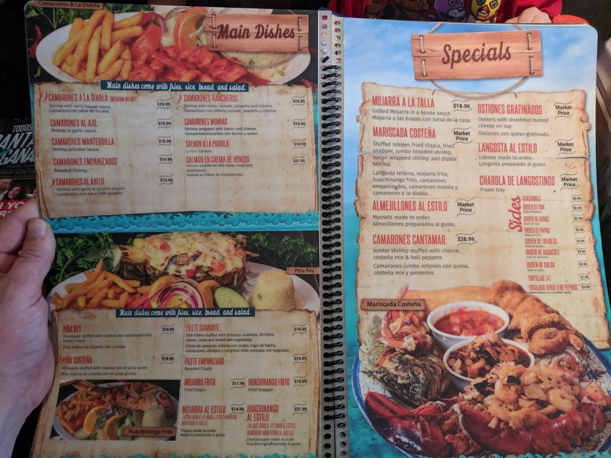 Menu at Las Costas Nayaritas restaurant, Duluth