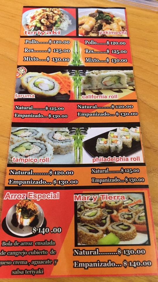 Menu At La Postal Teriyaki Sushi Suc Zona Rio Restaurant Tijuana