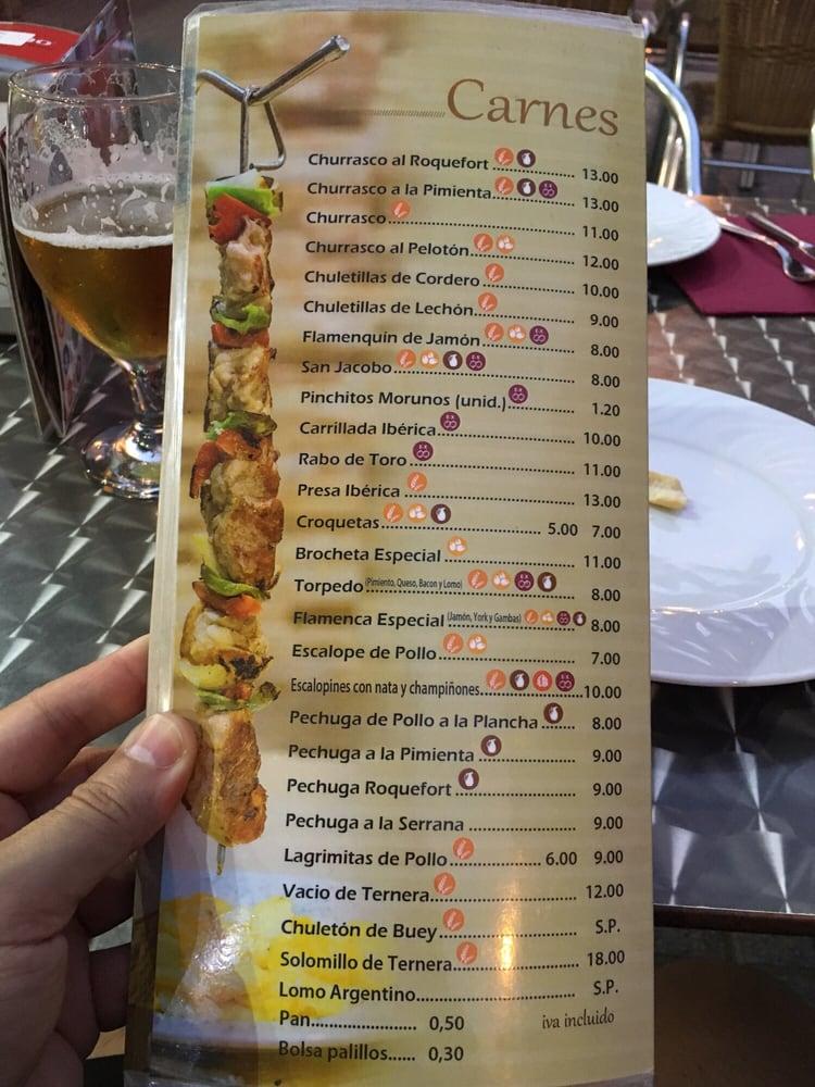 Carta del pub y bar Mesón el Lobo, Córdoba