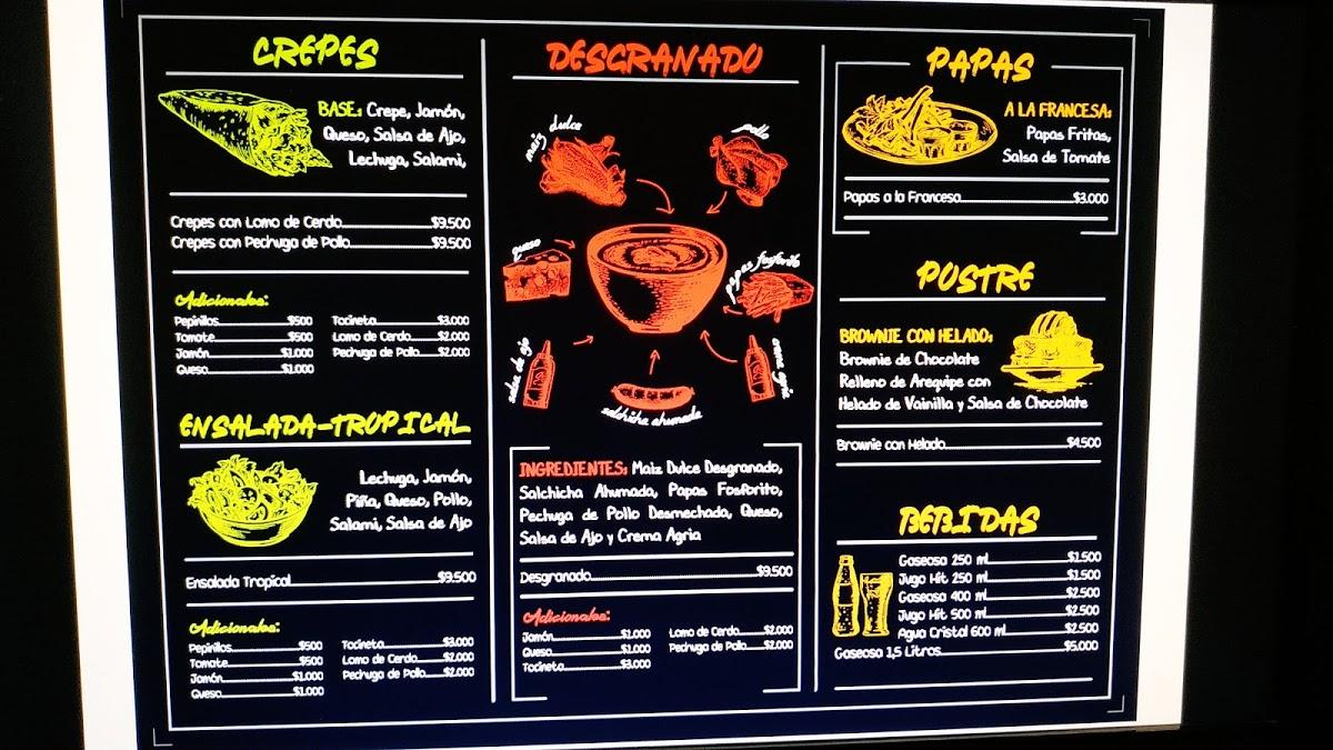Menu at Sandwich Cubano El Sabor Original restaurant, Piendamó