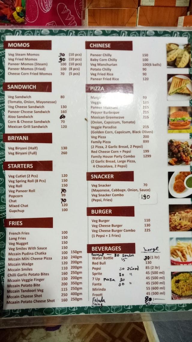 Menu at Cake Factory, Raipur