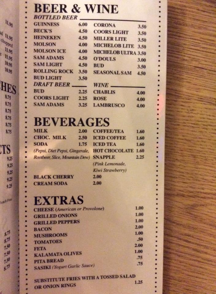 Menu at Gas Lighter Restaurant, Concord