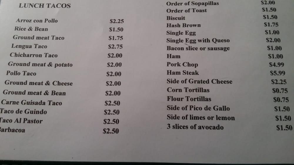 Menu at L & S Mexican Restaurant, Luling, 310 E Pierce St