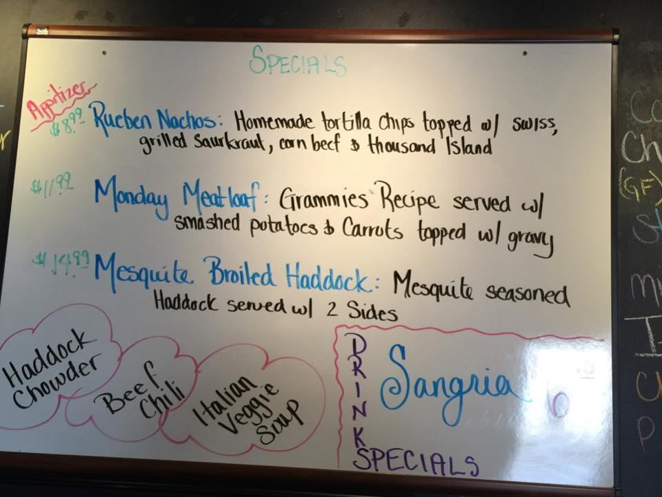 Menu at Marlintini's Grill restaurant, Blue Hill, 83 Mines Rd