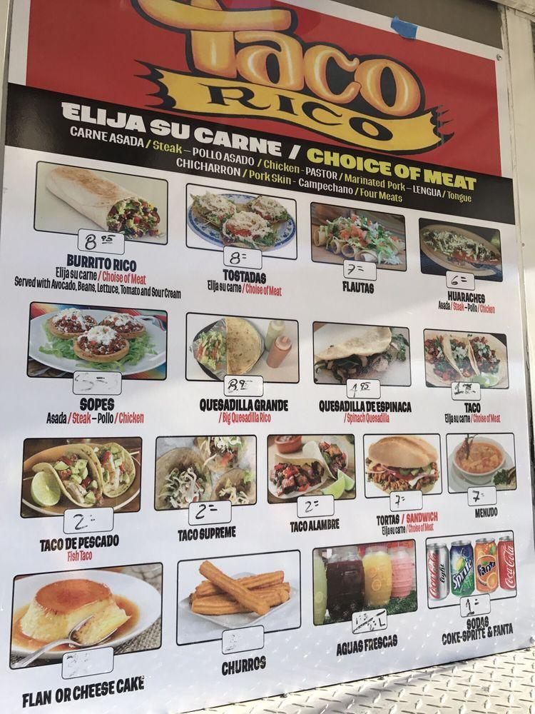 Menu at Taco Amigo restaurant, Zephyrhills, Gall Blvd