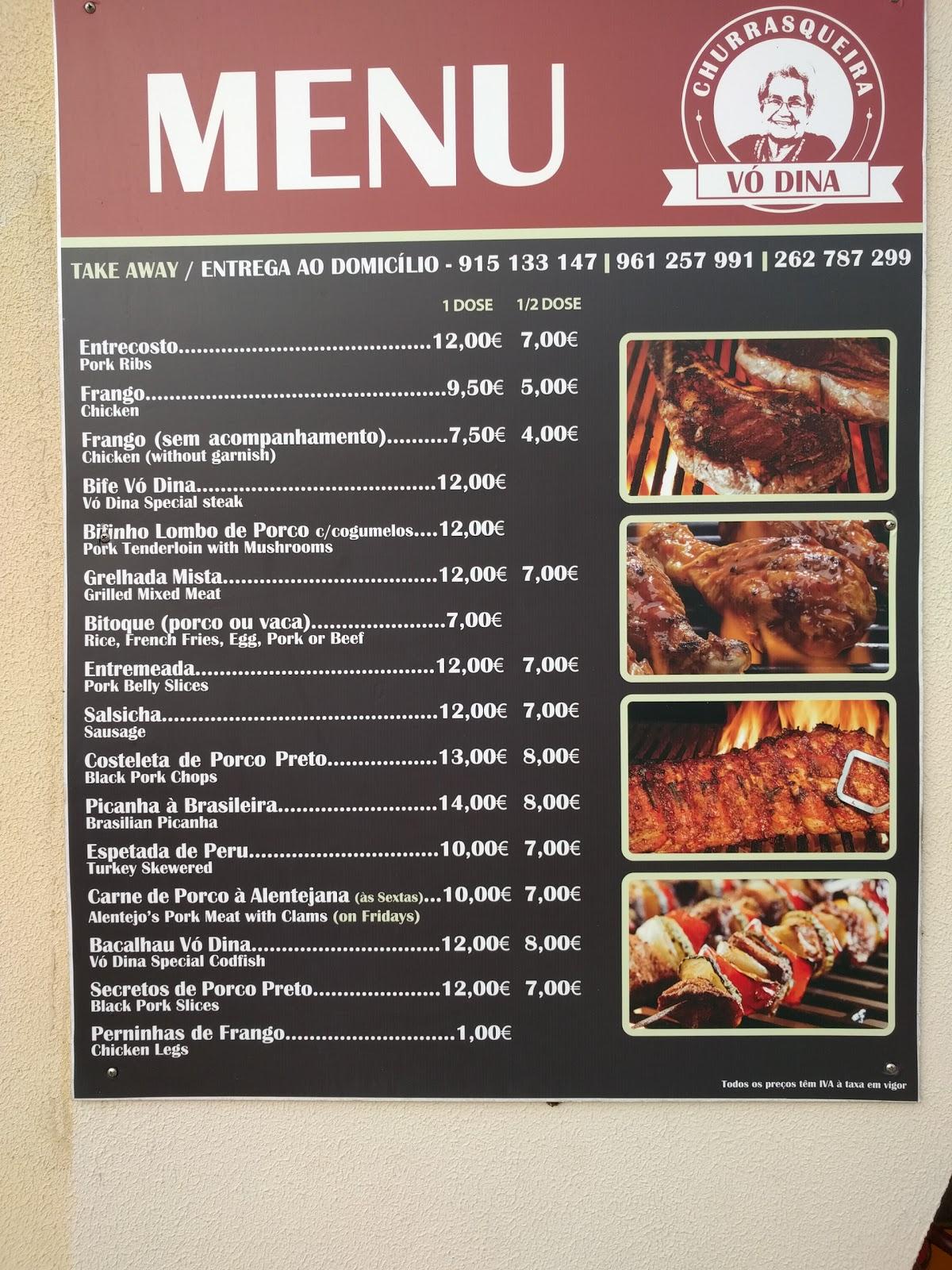 Menu em Churrasqueira Vo Dina churrascaria, Peniche, Av. Mariano Calado 30
