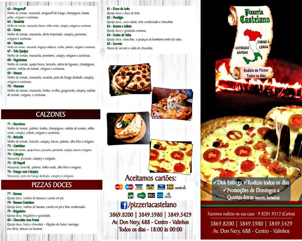 Pizzaria e Esfiharia Donatello em Valinhos Cardápio