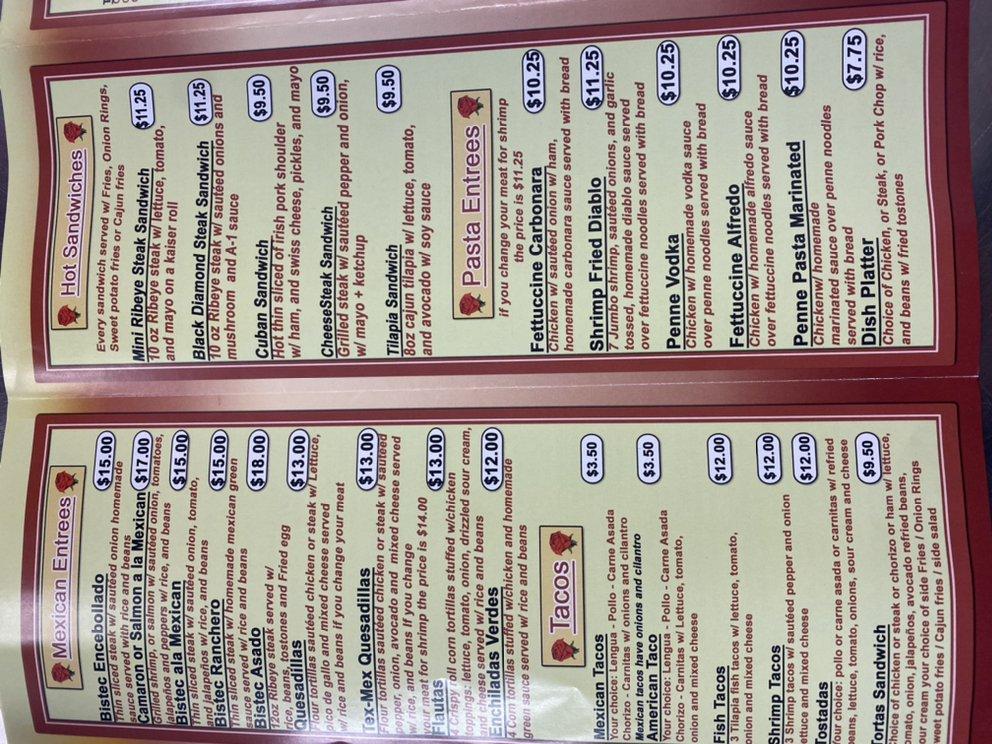 Menu at Rosas Deli, Perth Amboy