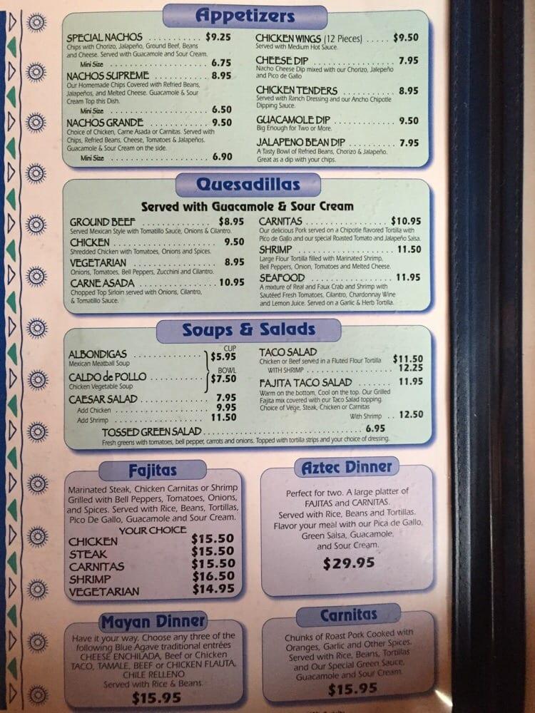 Menu at The Blue Agave pub & bar, Tahoe City