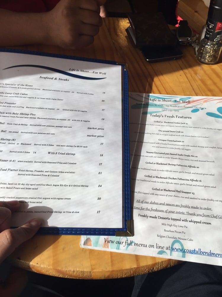 Menu at Beach & Station Street Grill restaurant, Port Aransas