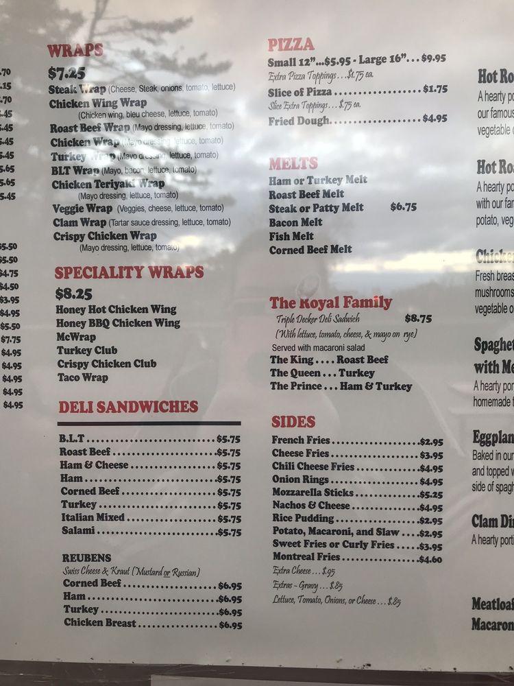 Menu at Big Mikes pizzeria, Gloversville