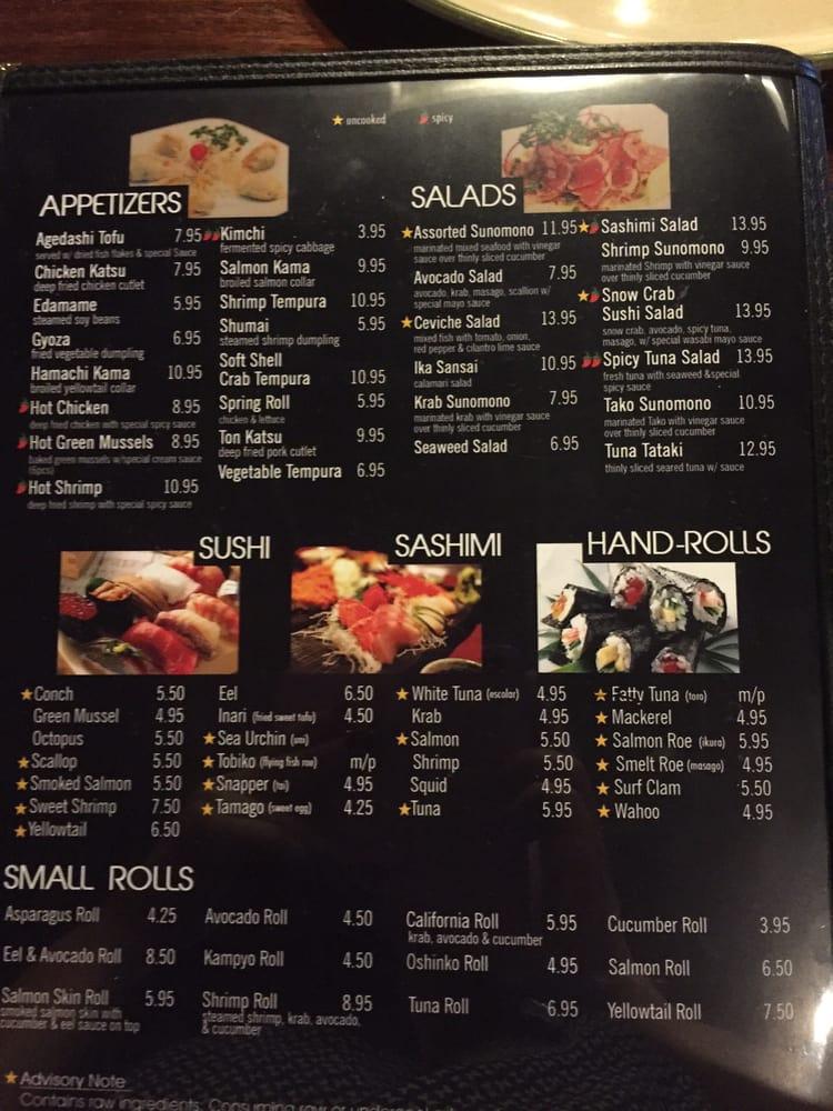 Menu at Kimura Japanese Steak & Seafood restaurant, Boynton Beach