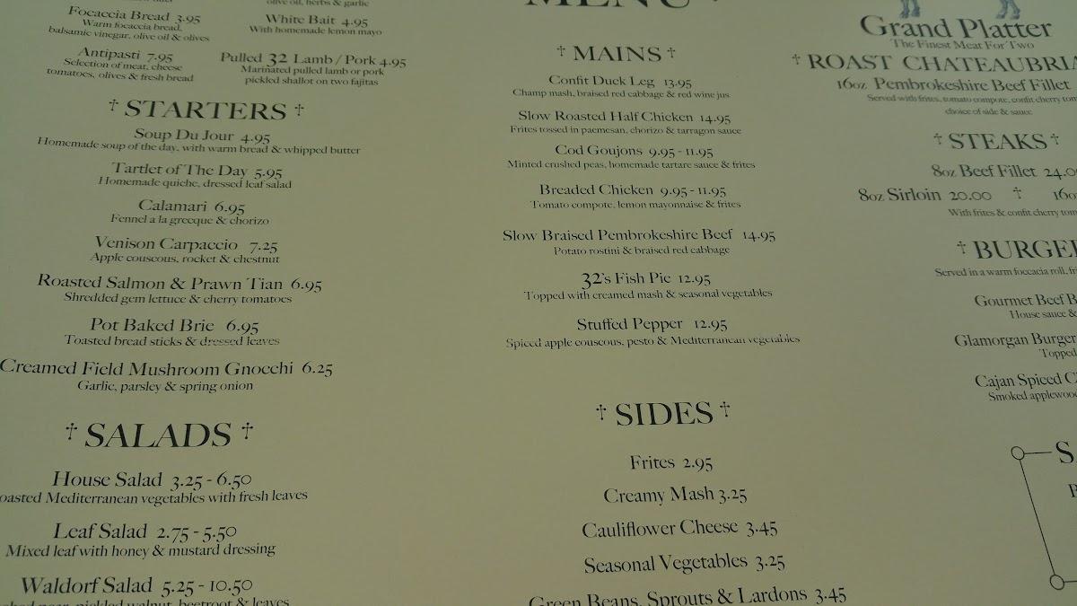 Menu at Top Joe's Townhouse pub & bar, Narberth