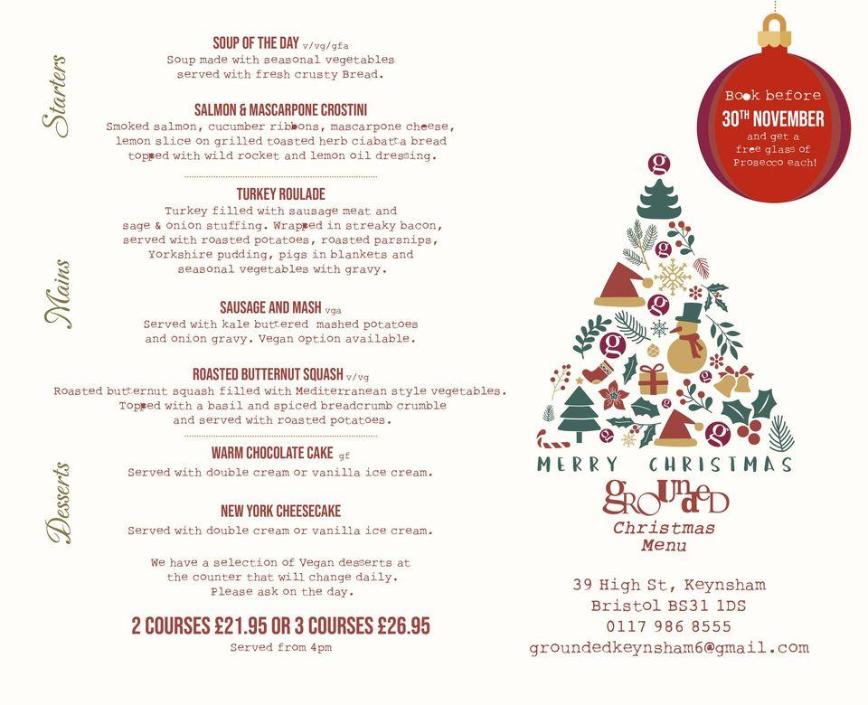 Menu at Grounded Keynsham cafe, Bristol, 39 High St