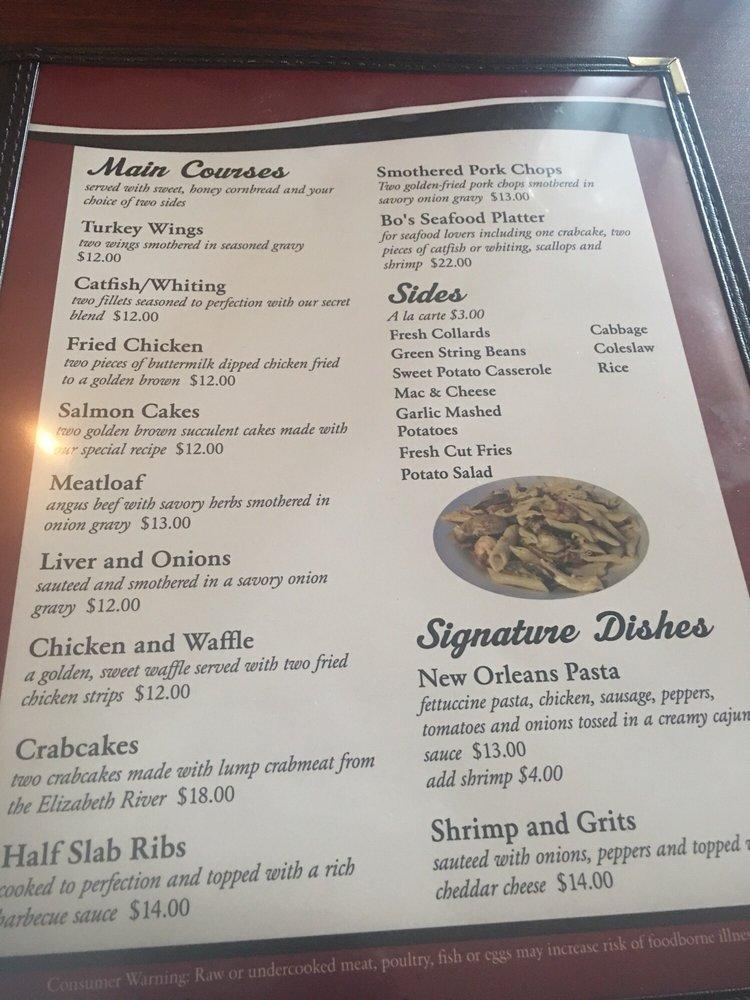 Menu at Bowman's SoulNThe Wall restaurant, Hampton