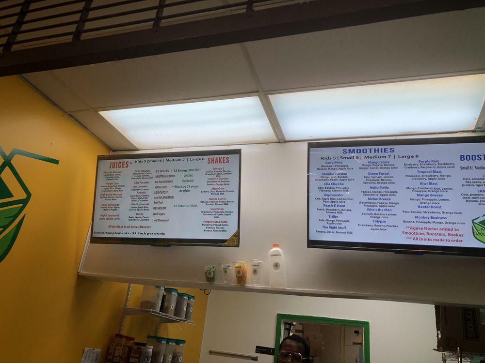 Menu at Paradise Smoothie Juice Bar, Atlanta, Greenbriar Pkwy SW