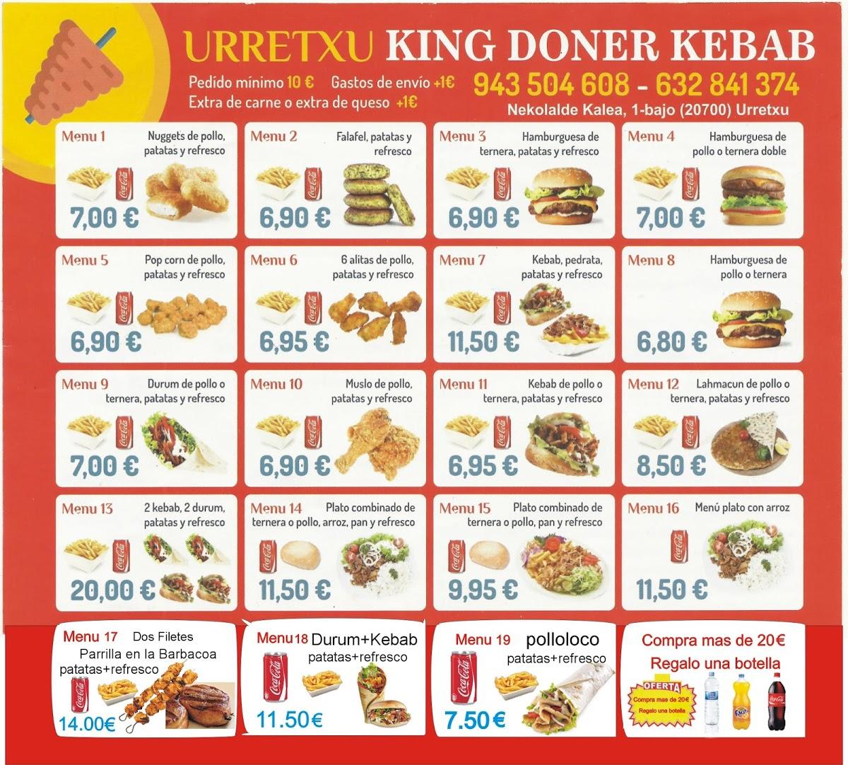 Menu at Doner kebab de Urretxu restaurant, Urretxu