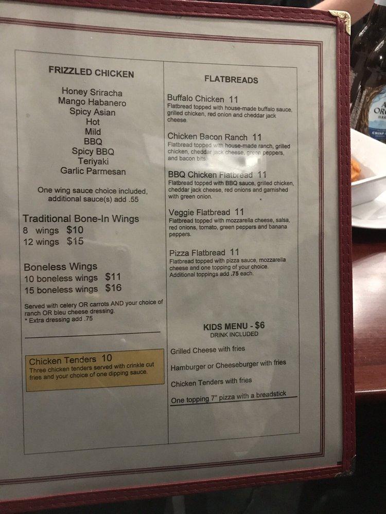 Menu at Sugar Creek Brickhouse pub & bar, USA