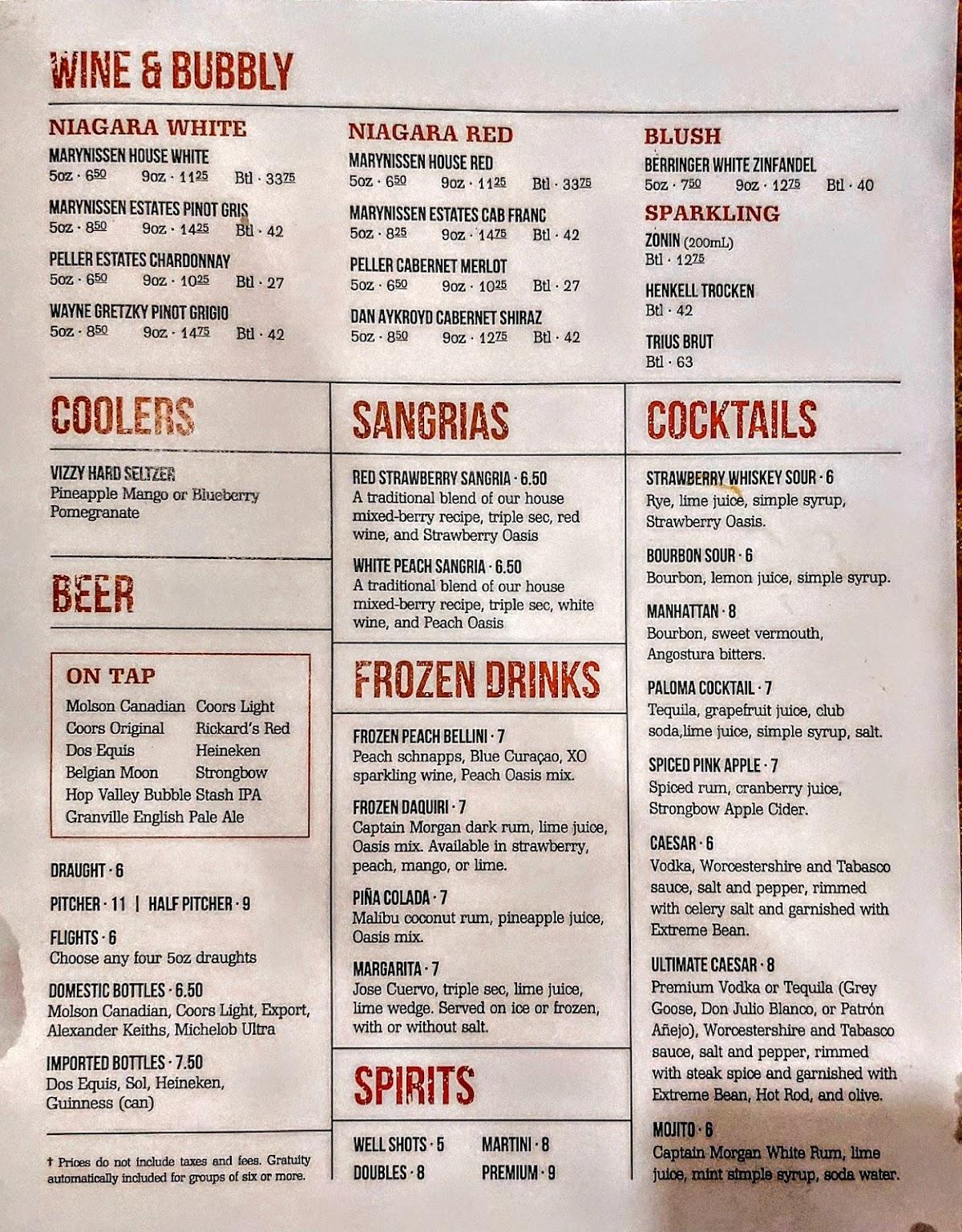 Menu at Frontier BBQ and Smokehouse, Niagara Falls