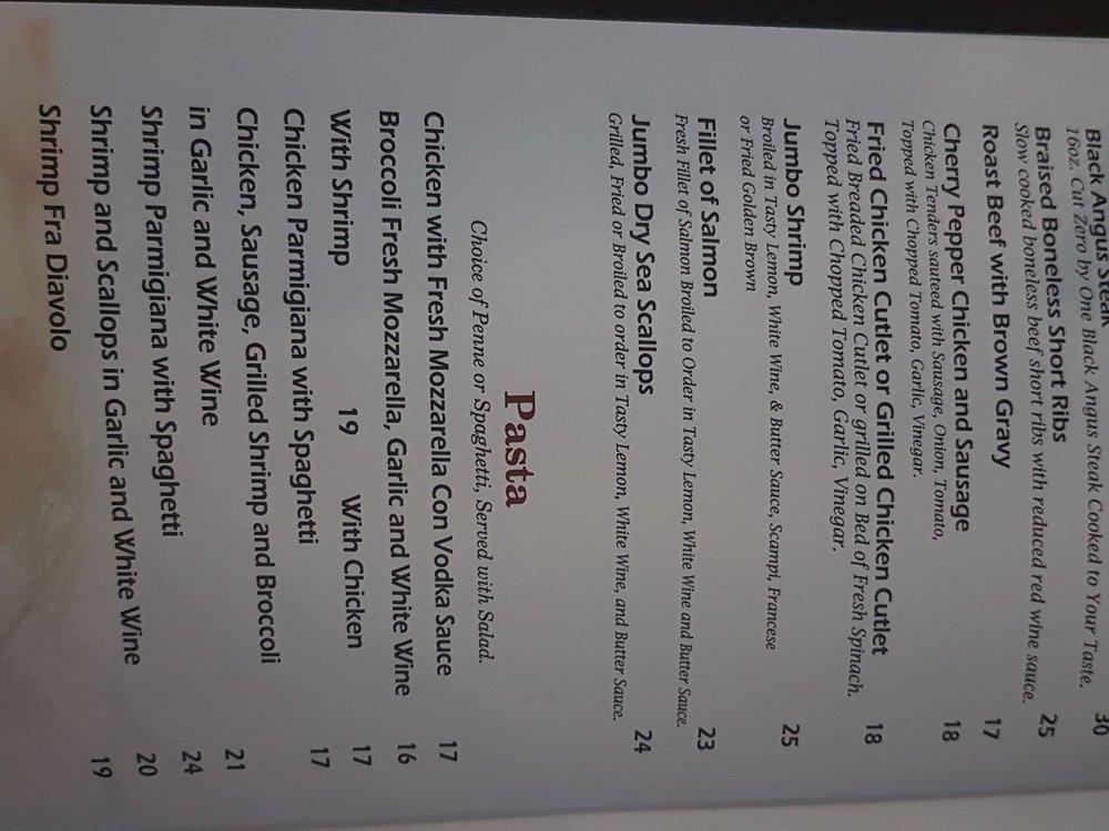 Menu at Nora's cafe, New York City