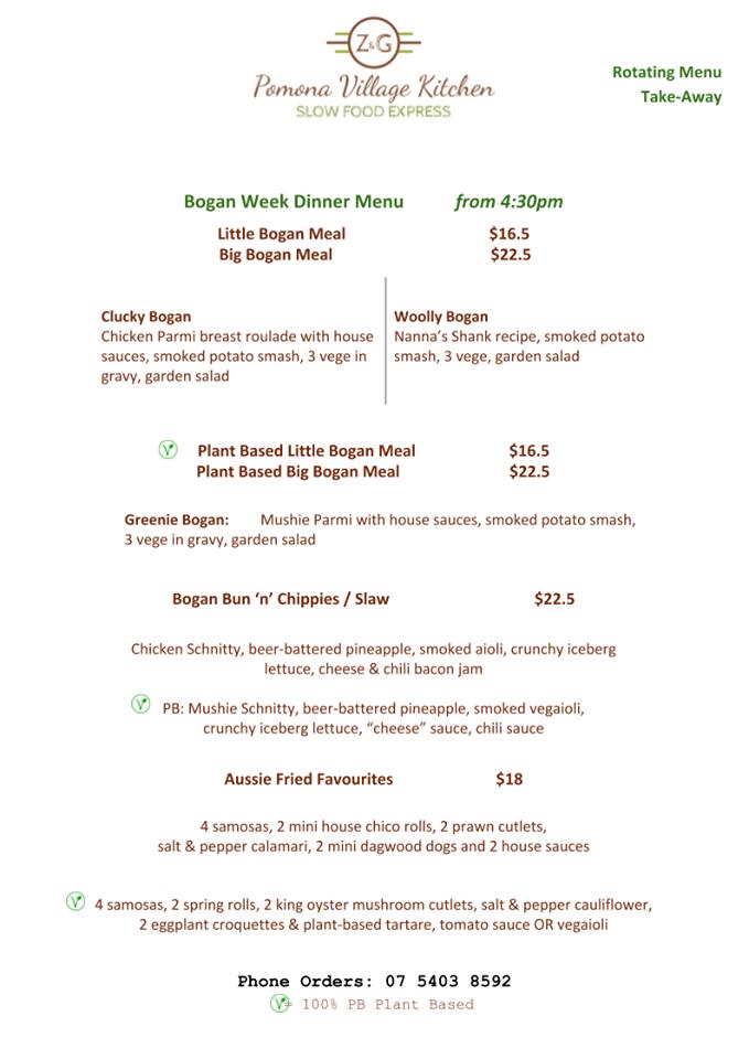 Menu at Pomona Village Kitchen restaurant, Pomona