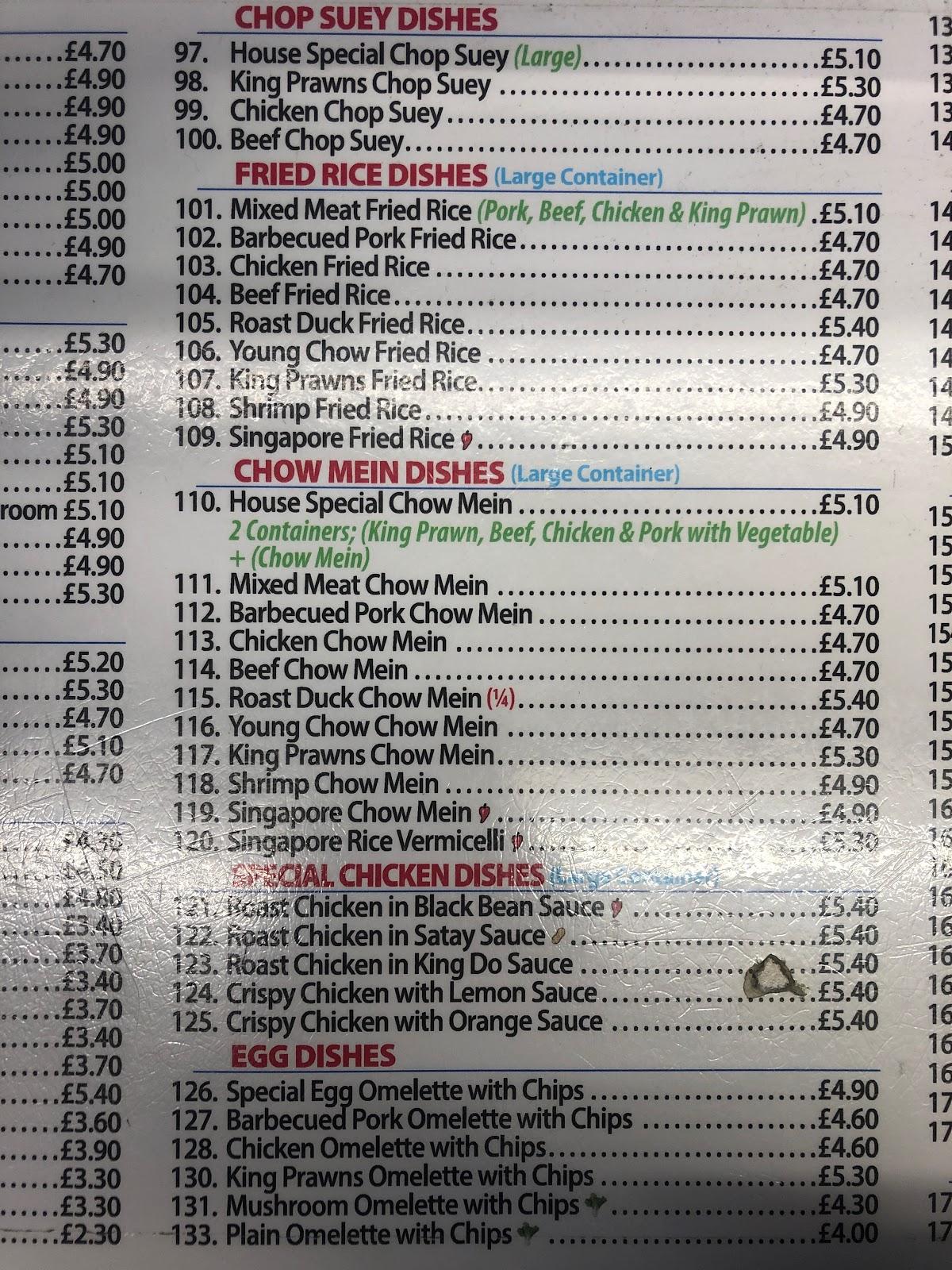Menu at China House fast food, Birmingham, 259 Tile Cross Rd