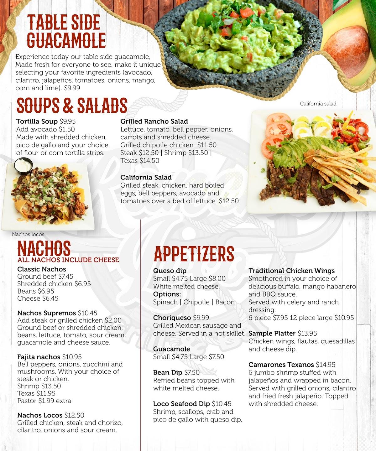 Menu at Rancho Loco Grill & Bar, Forest Lake