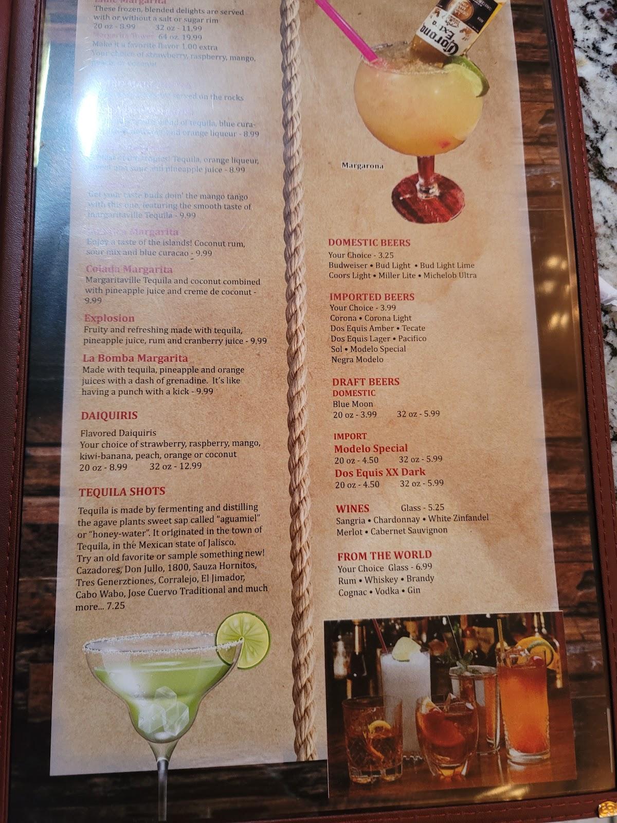 Menu at Don Felipe Mexican Restaurant, Chesaning