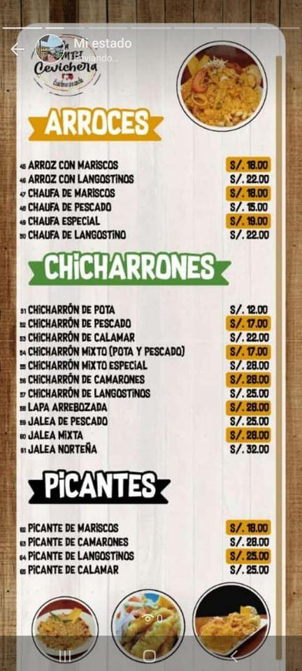 Menu at La Barra de la Combi Cevichera, Lurin