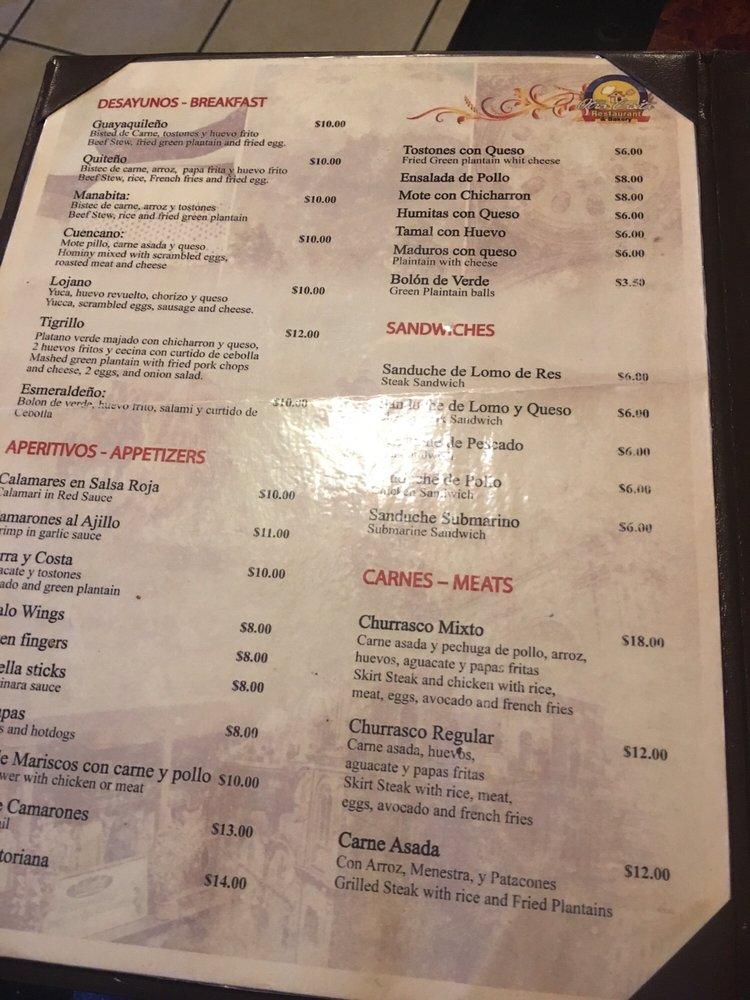 Menu at Otra Casita Restaurant & Bakery, Newark